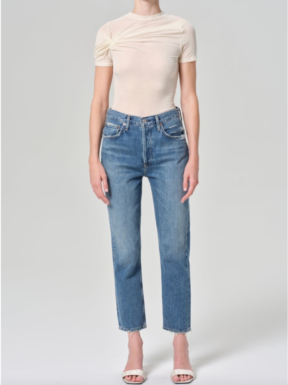 Agolde Women's Light Blue Ankle Crop Jeans